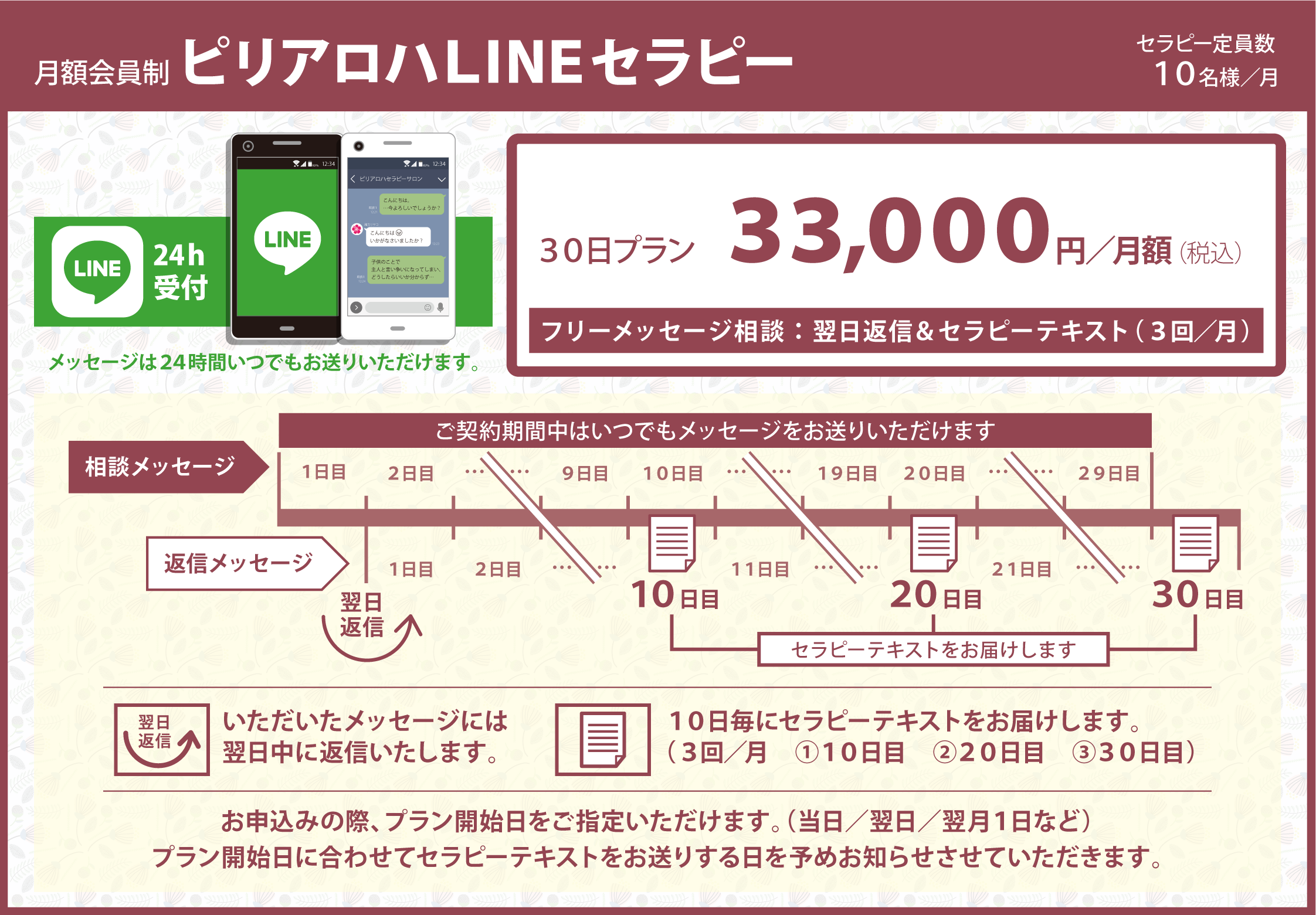 ピリアロハLINEセラピープラン サービスプラン